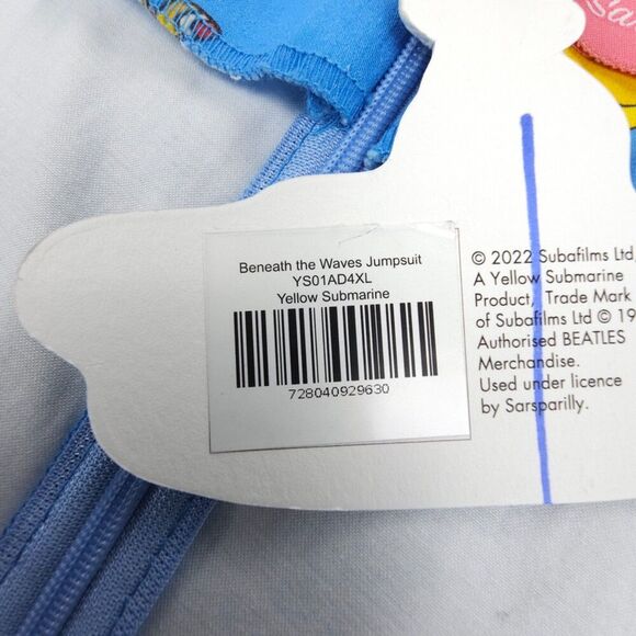 NWT Sarsparilly Beneath The Waves Jumpsuit Yellow Submarine Beatles Novelty 4X - Picture 10 of 11